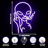 SIGNSHIP Purple Alien Neon Light USB Wall Decor 15.7 x 12.2 in Bar Bedroom view 3