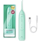 AquaSonic Icon Water Flosser for Teeth &ndash; Cordless Rechargeable Oral Irrigator &ndash; Waterproof, Portable Dental Cleaning with Jet Tip &ndash; Braces Home Travel - Mint