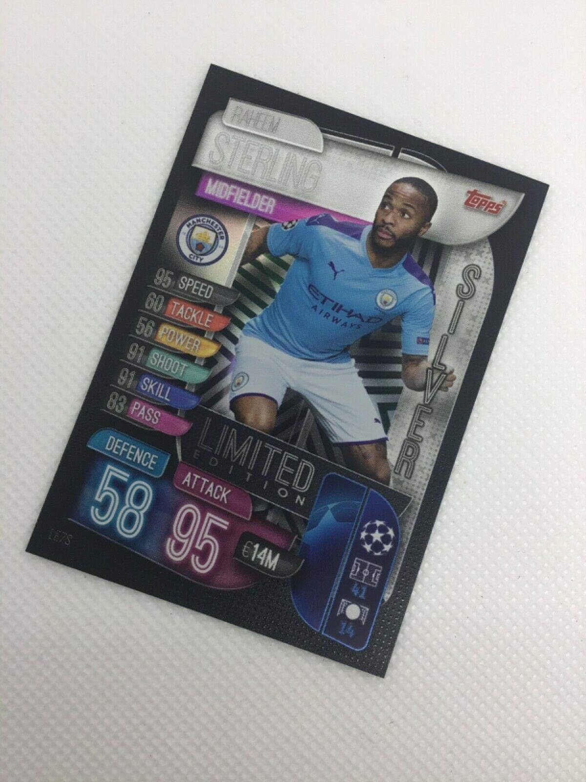MATCH ATTAX 19/20 Raheem Sterling Silver Limited Edition Trading Card - Manchester City #LE7S