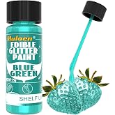 Blue Green Edible Glitter Paint - Glitter Decorative Cake Paint Metallic Glitter Food Grade Paint Edible Paint for Cakes, Baking, Cookie, Candy, Chocolate, Donuts - 25g/Bottle - Halloween