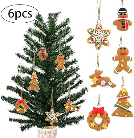 Albero Di Natale Amazon.Ddg Edmms 6 Pezzi Set Di Ornamenti Ciondolo Albero Di Natale Simpatico Omino Di Marzapane Campana Uccello Angelo Decorazione Del Partito Di Natale Decorazioni Di Natale Amazon It Casa E Cucina