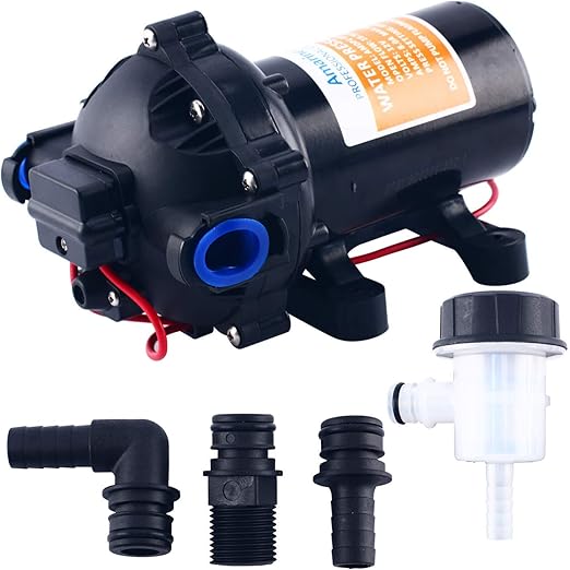 Amarinemade 12v Water Pressure Diaphragm Pump 18.9 L/min 5.0 Gpm 60