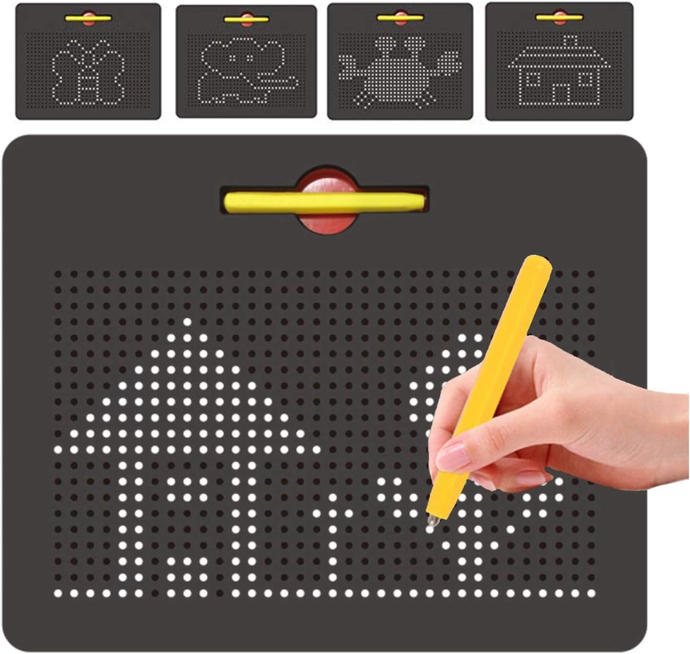GIROMAG Magnetic Drawing Board-Sketch pad for Kids, Draw Freely on The Doodle pad in Black with 714 Magnetic Balls for Toddlers and preschoolers