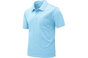 TBMPOY Men's Golf Polo Shirts Short Sleeve Sports Active T-Shirts Lightweight Quick Dry with Pocket