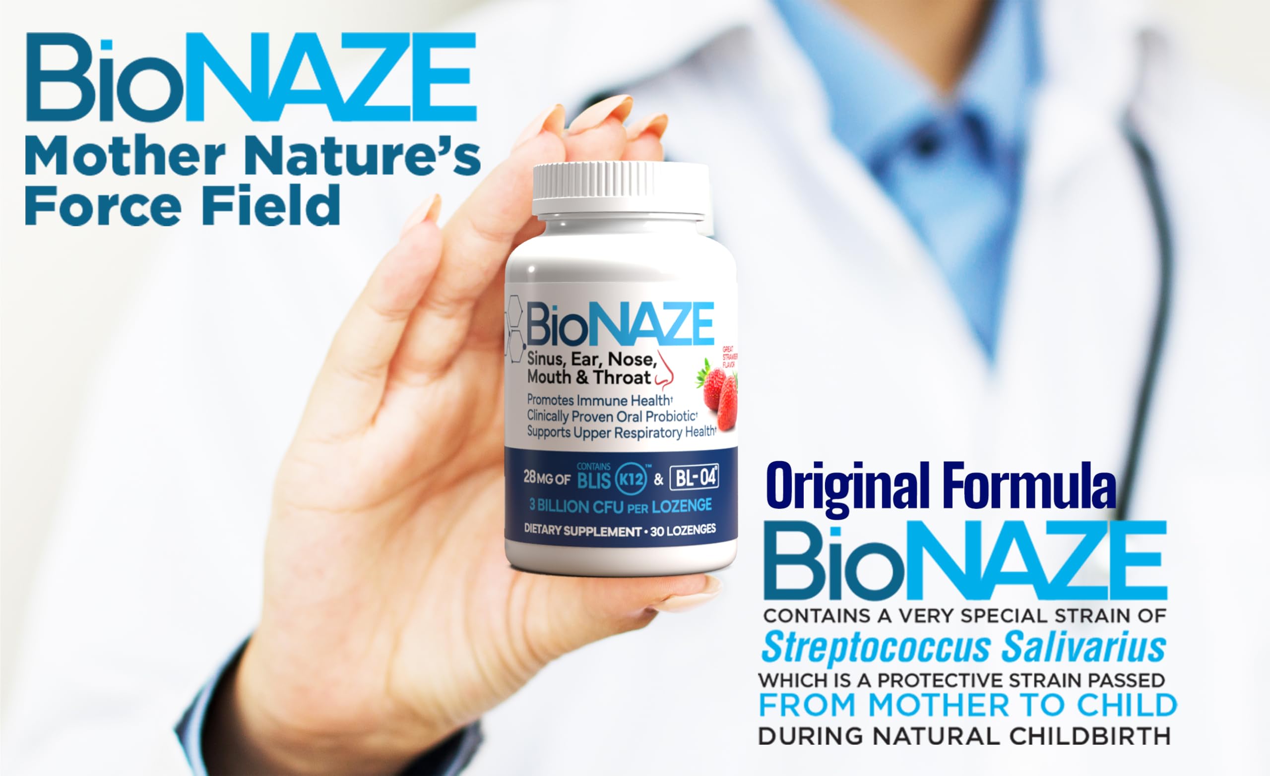 Oral Probiotic BLIS K12 & BL-04 for Sinus, Tonsil Stones, Bad Breath, Post Nasal Drip, Throat, Mouth, Teeth & Gut - Improve Oral & Respiratory Health. Clinically Proven Probiotic Strains 30 ct
