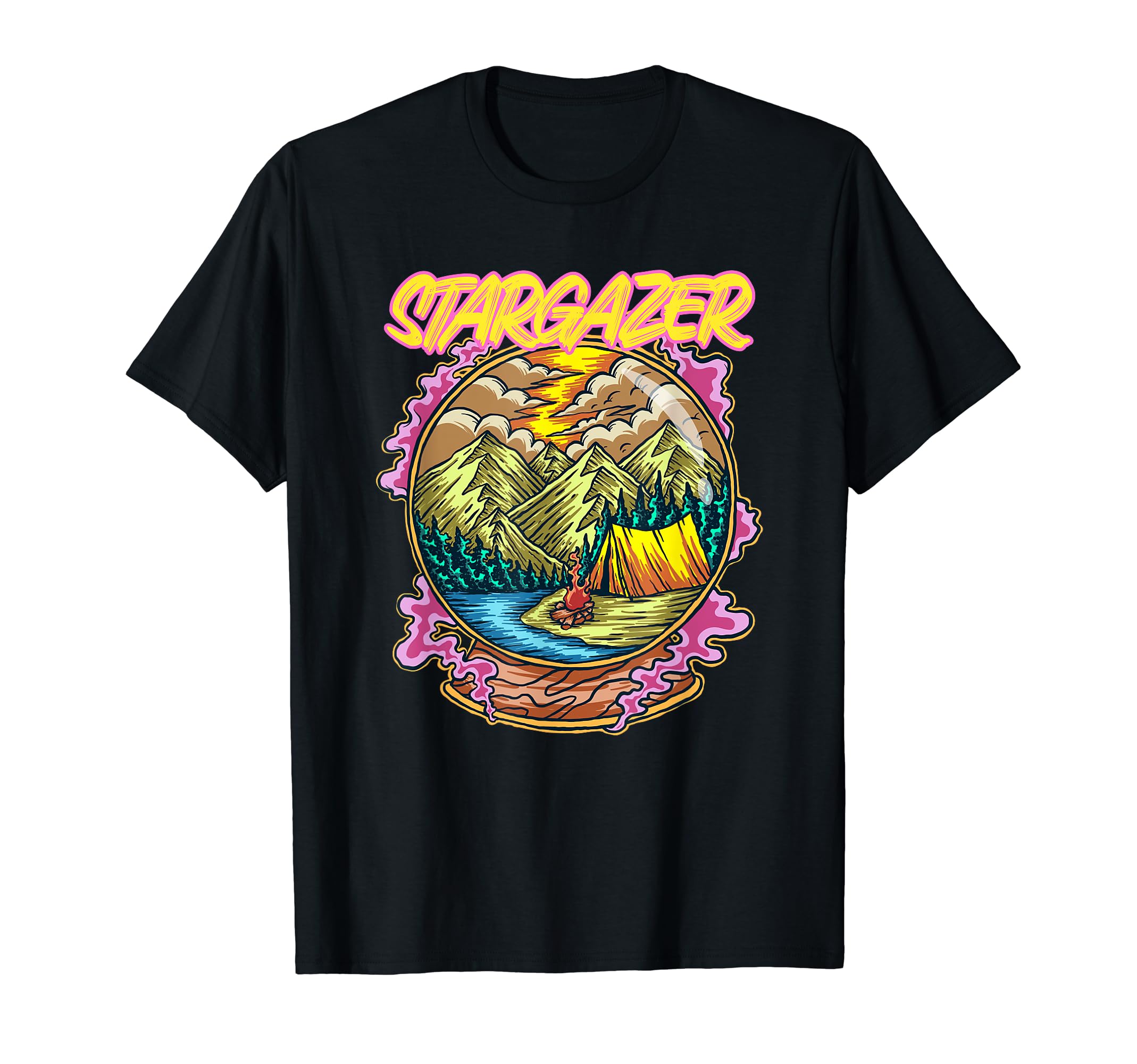 Stargazer Crystal Hiking Fishing Tent Camping Nature Gypsy T-Shirt