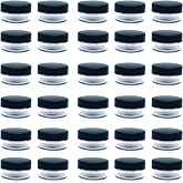 30 Pcs Sample Containers, 10 Gram Mini Sample Jars with Black Lid | Cosmetic Containers for Makeup, Eye shadow, and Lip Balms
