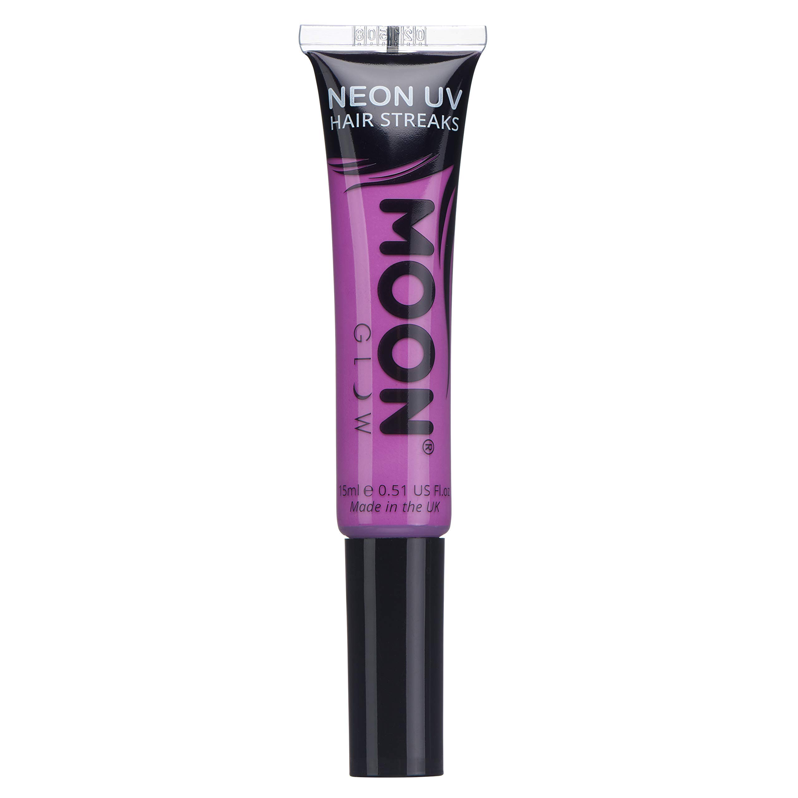 Moon Glow Neon UV Hair Colour Streaks | Purple | Hair Mascara - Temporary Wash out Hair Dye | Bright Neon Colour, Glows under UV Lighting — image 1