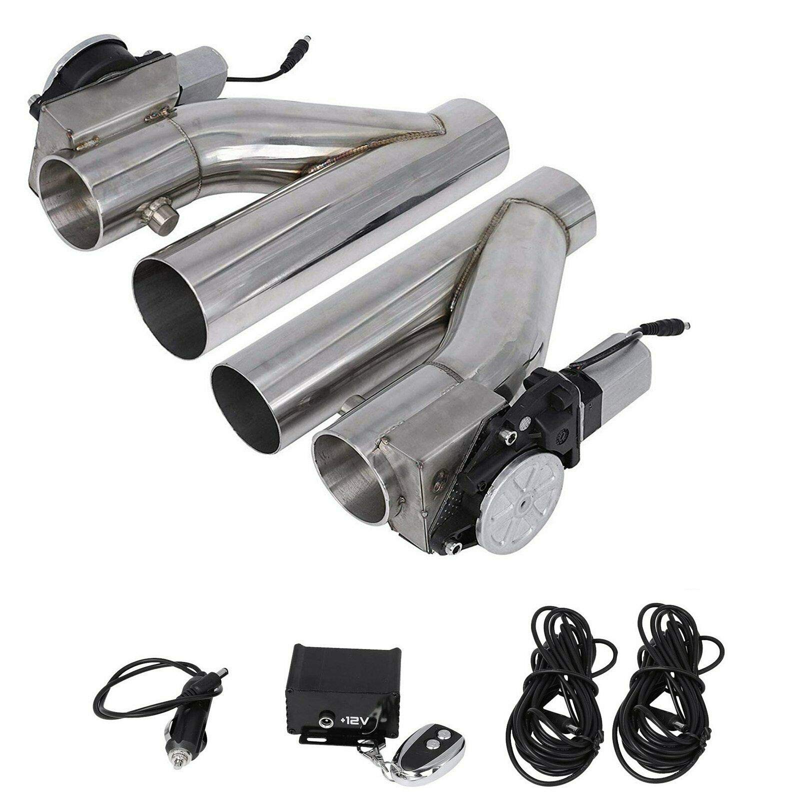 Buy 2 pcs 2.5" Electric Exhaust Cutout Valve Catback Y Pipe with One