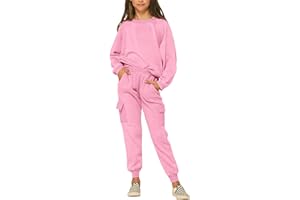 Imily Bela Kids Girls Sweatsuit Lounge sets Crewneck Sweatshirt Casual Drawstring Sweatpants with Pocket