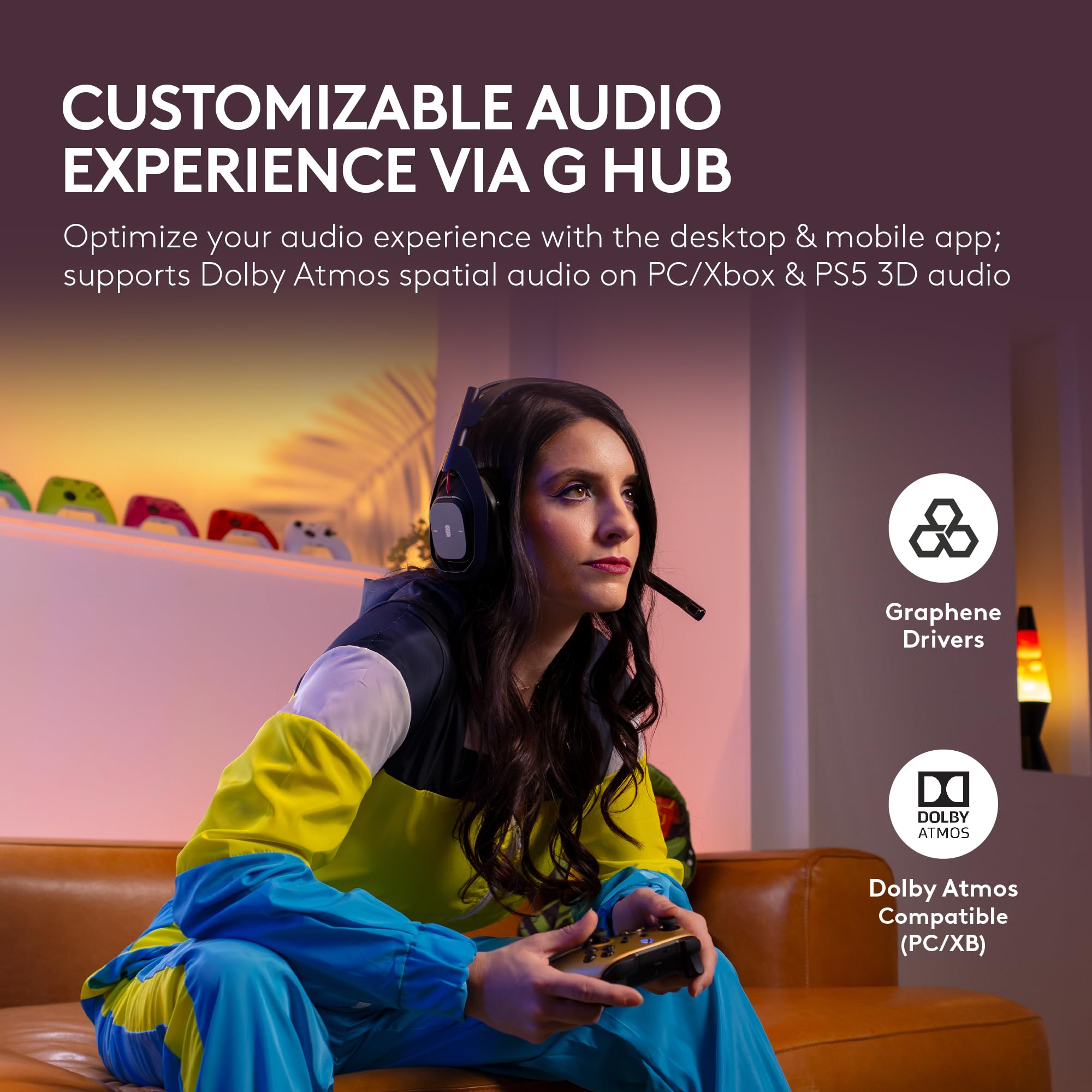 Logitech G Astro A50 Multi-Platform Wireless Gaming Headset + Base Station for PS5/Xbox/PC: PLAYSYNC Audio Switcher, 16bit/48kHz (Console), 24bit/48kHz (PC), 24hr Battery, 2.4GHz & BT - Black