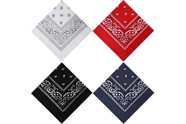 Bandanas for Men Women, PLULON Paisley Pattern Bandana Bulk Headbands Men Handkerchief Face Mask Square Scarf Headwear