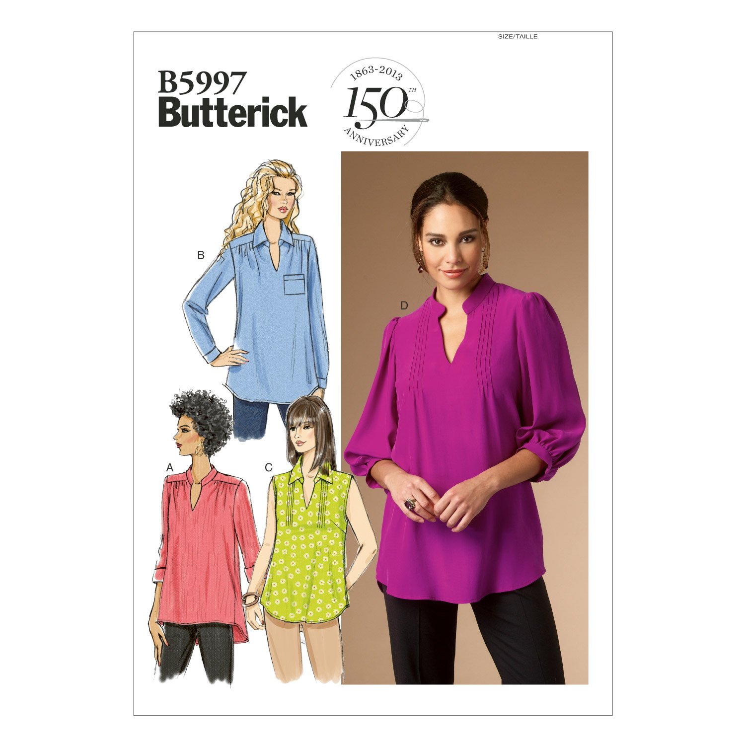 Butterick Patterns 5997 RR 18W/ 20W/ 22W/ 24W Sewing Patterns, Multi-Color