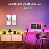 Mexllex LED Strip Lights 5m RGB Color Changing with Remote and Music Sync view 6