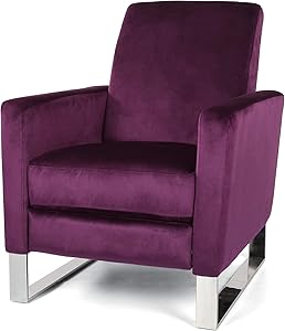 Christopher Knight Home Arvin Push Back High Leg Recliner, Eggplant, Silver