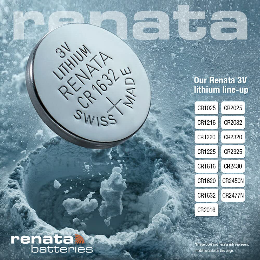 Renata CR1220 Batteries - 3V Lithium Coin Cell 1220 Battery (2 Count) Renata CR1220 Batteries - 3V Lithium Coin Cell 1220 Battery (2 Count)