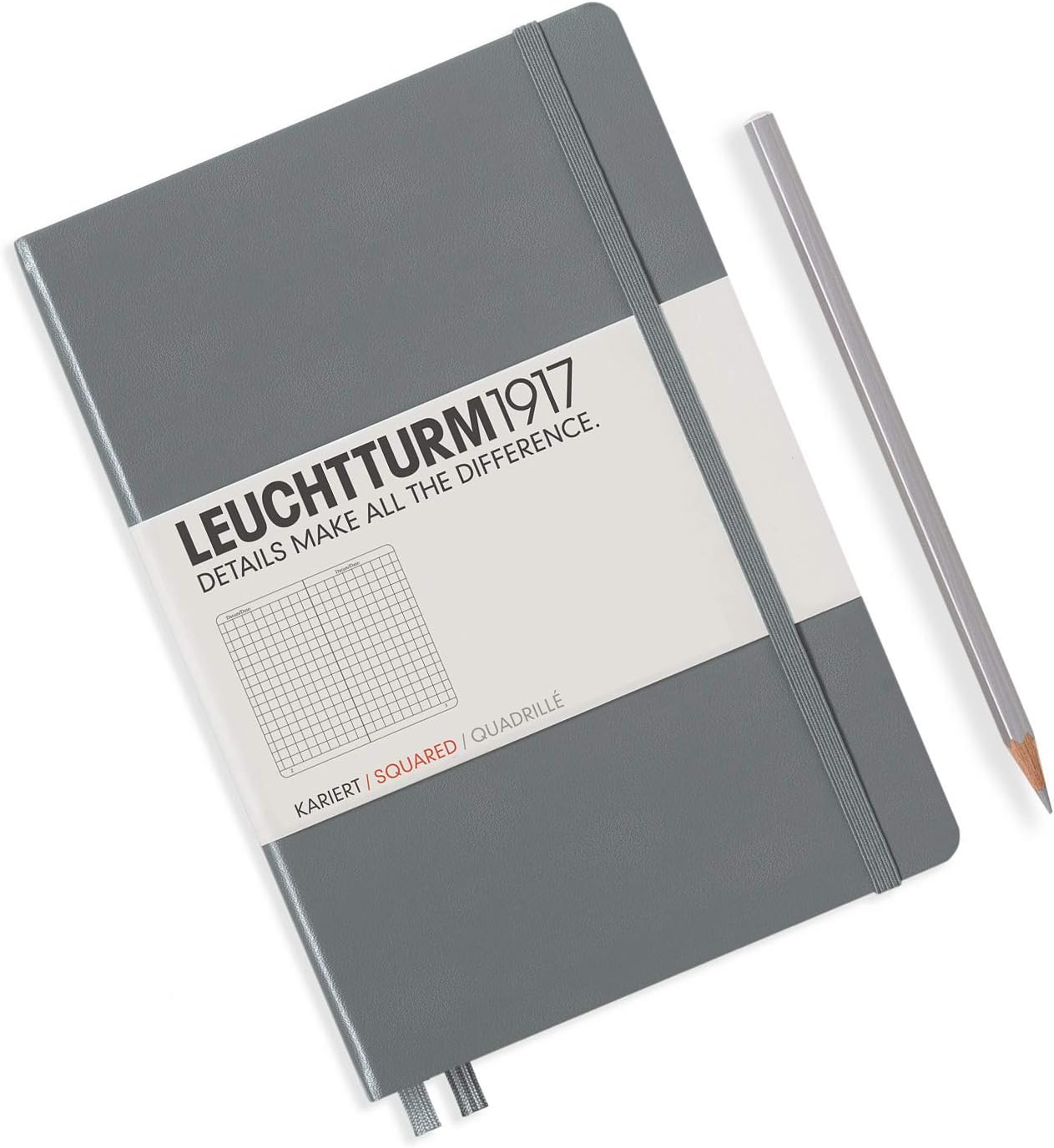 LEUCHTTURM1917 344783 Notebook Medium (A5), 249 Numbered Pages, Squared, Anthracite - Image 4