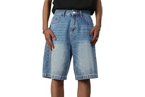 EMMIOL Baggy Jean Shorts Men,y2k Jorts Hip Hop, Mens Denim Shorts Loose Fit Vintage Streetwear Summer