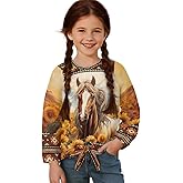 WELLFLYHOM Shirt for Girls 5-12T Long Sleeve T-shirt Front Knot Graphic Tunic Top Active Sweatshirts Pullover Tees