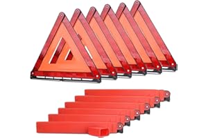 aikko Safety Triangle Kit Road Emergency Warning Reflector Roadside Reflective Early Warning Sign, Foldable 6 Pack of Emergency Car Kit