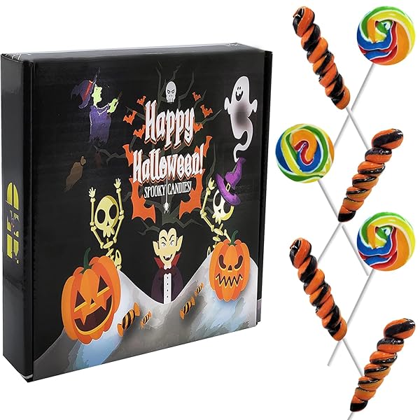 FRUIDLES HALLOWEEN SWIRL VARIETY LOLLIPOP, MIXED FRUIT FLAVOR, INDIVIDUALLY WRAPPED (24-PACK)