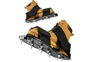 FIETODK Epoxy Floor Spiked Shoes Fully Assembled Gunite Spiked Shoes with 3/4" Short Spikes for Garage Floor Epoxy, Overlays, Cover Installation,1 Pair (Black)