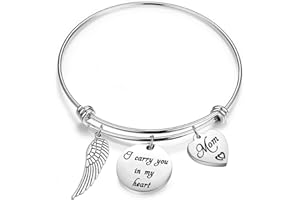 Gzrlyf Memorial Bracelet Loss Memorial Gifts I Carry You In My Heart Jewelry Sympathy Gifts Remembrance Mom Dad Gift