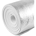 Halero Single Side Foil Reflective Insulation Foam Core Radiant Barrier 5mm 40“ × 80” Thermal Foil Insulation for Ceilings,Walls,Steel Buildings,Roofing ect