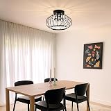FRIDEKO HOME Modern Ceiling Light 28cm Black LED Crystal Flush Mount view 5