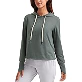 CRZ YOGA Cloud Jersey Pullover Hoodies for Women Long Sleeve Hooded Workout Sweat Shirts Casual Yoga Tops with Thumb Holes