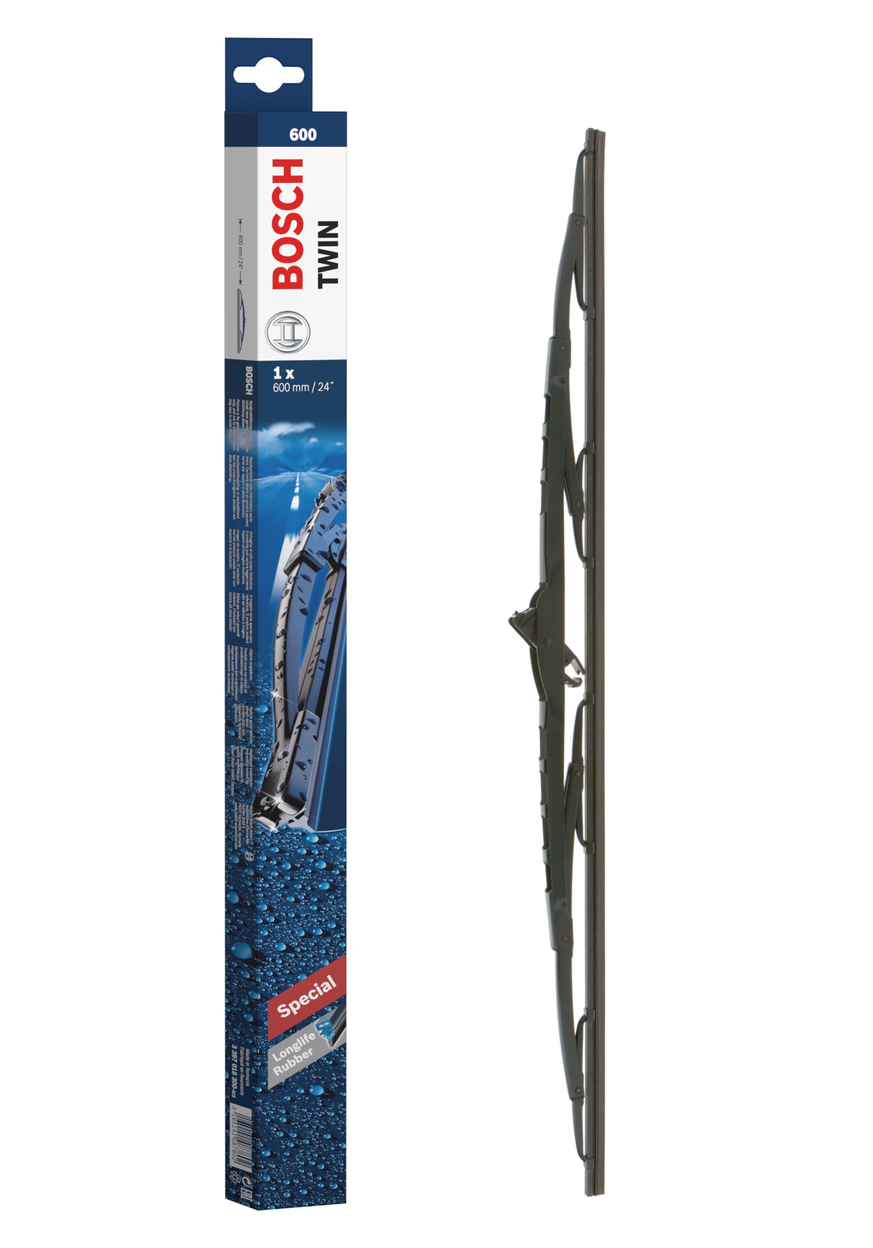 Bosch Wiper Blade Twin 600, Length: 600mm – Single Front Wiper Bladess