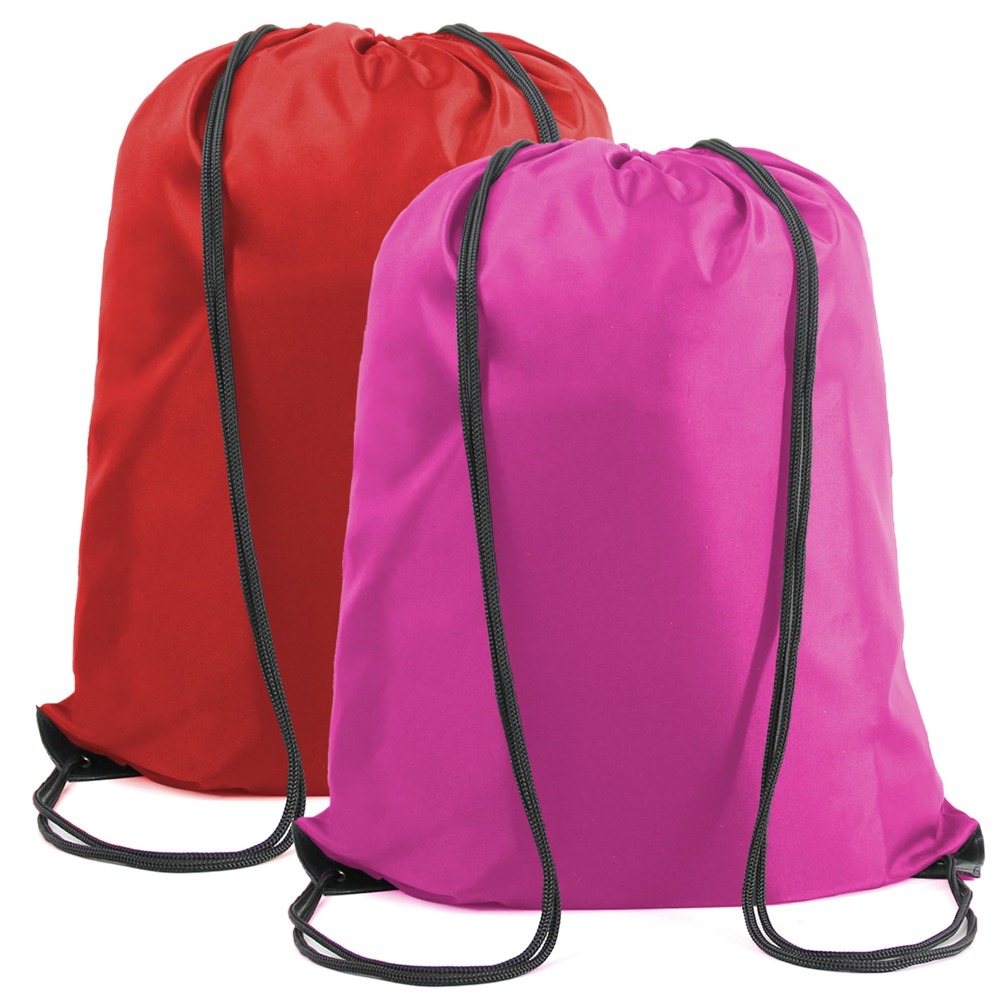 Photo 1 of BeeGreen Red Pink Drawstring Backpack Bags Bulk 2 Pack X-Large 22.4" L x 17.5" W Sports Cinch Sack Gym String Bags Machine Washable Heavy Duty String Backpack For Men Women