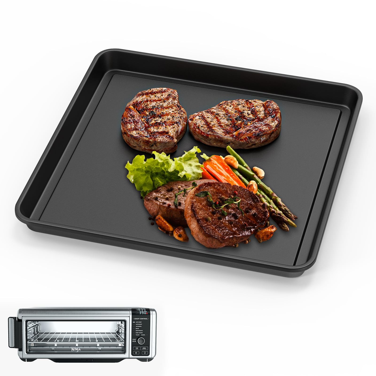 Photo 1 of 13x13'' Air Fryer Baking Tray for Ninja SP100, SP101, SP1001C, SP201 Foodi Air Fry Oven Accessories, Non-Stick Grill Pan Replacement Parts for Ninja Foodi 8-in-1 Oven Accessories