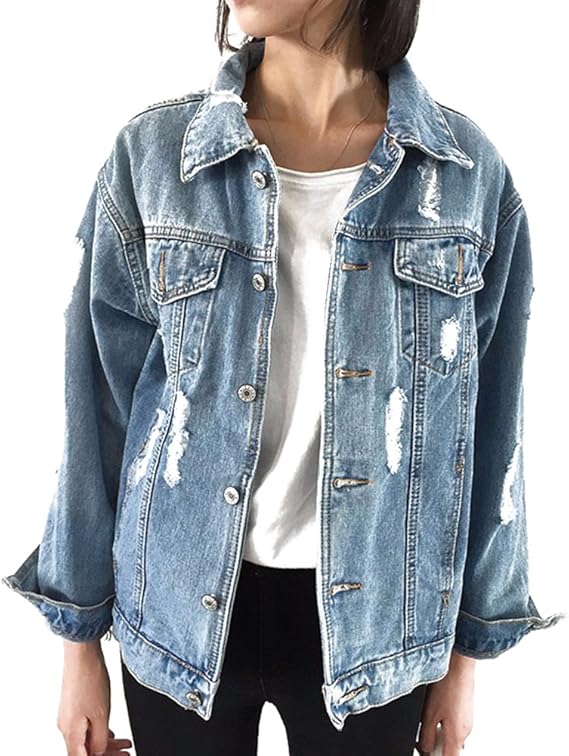 Amazon Co Jp レディース デニムジャケット ワイルド ウォッシュ デニム Gジャン アウター カジュアル服 Hibote 服 ファッション小物