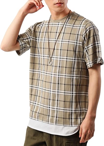 Amazon イナセ メンズ カットソー タータン チェック柄 ビッグシルエット Tシャツ 半袖 チョーカー付き 無地 男女兼用 Tシャツ カットソー 通販 Amazon イナセ メンズ カットソー タータン チェック柄 ビッグシルエット Tシャツ 半袖 チョーカー付き 無地 男女兼用 Tシャツ カットソー 通販
