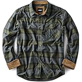 CQR Men's 100% All Cotton Button Down Flannel Shirts, Long Sleeve Brushed Warm Soft Casual Outdoor Plaid Shirt