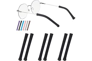 Omnful Glasses Ear Cushion Longer Length with Soft Knitting Cotton, Anti-Slip Elastic Eyeglasses Ear Grips for Glasses, Sunglass Temple Tips Sleeve Retainer - Eye Glasses Ear Cushions, 3pairs Black