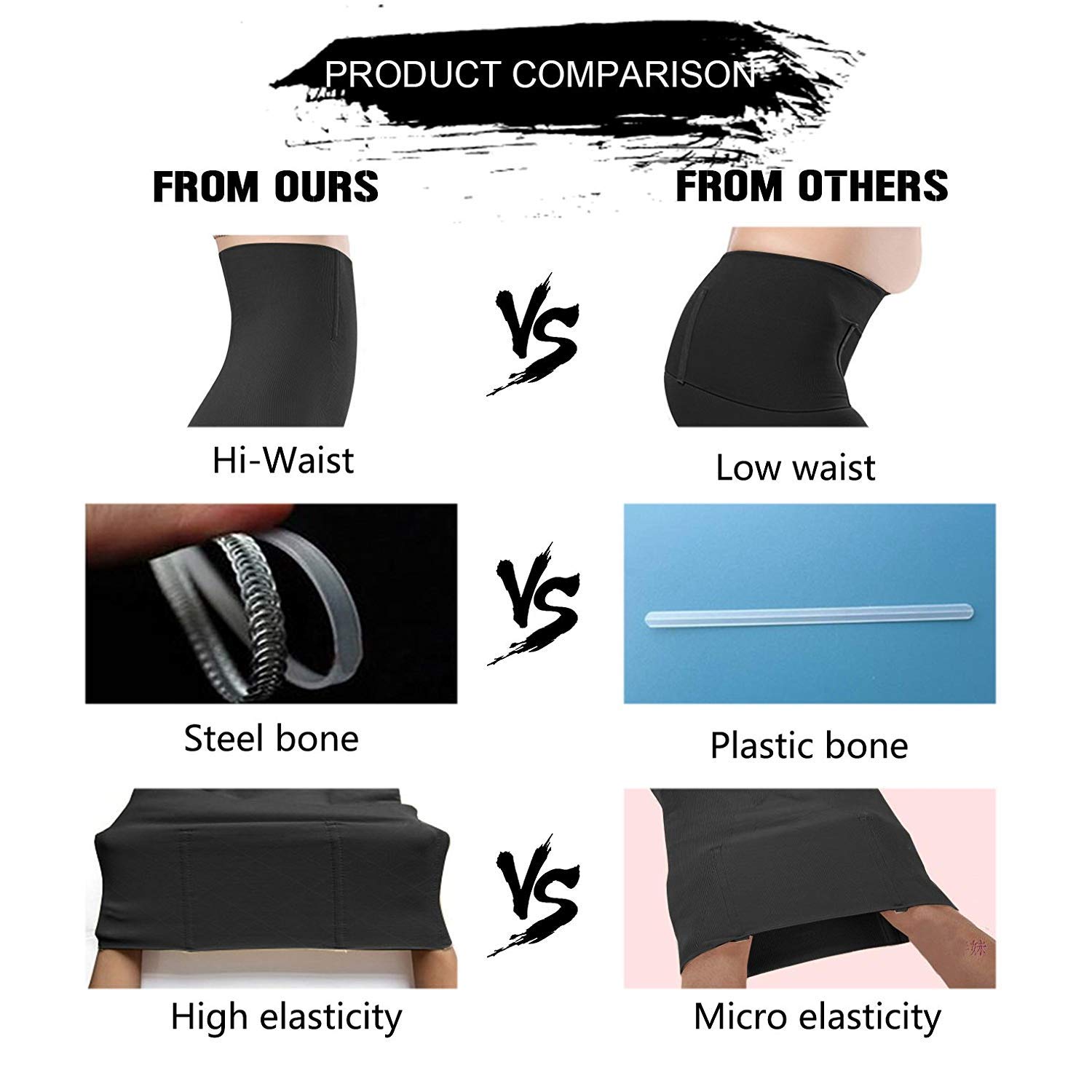 Jason&Helen Women\'s Butt Lifter Shaper Seamless Tummy Control Hi-Waist Thigh Slimmer Black Medium/Large