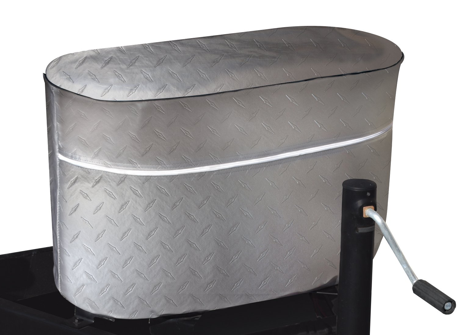 Photo 1 of ADCO 2713 Silver Double 30 Diamond Plated Steel Vinyl Propane Tank Cover