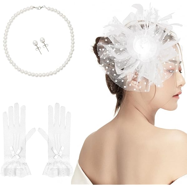 Amazon.com: Fumwase 5Pcs Tea Party Fascinators Hat with Lace  display picture 1