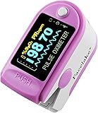 Facelake FL-350 Pulse Oximeter with Carrying Case, Batteries & Lanyard, Pink