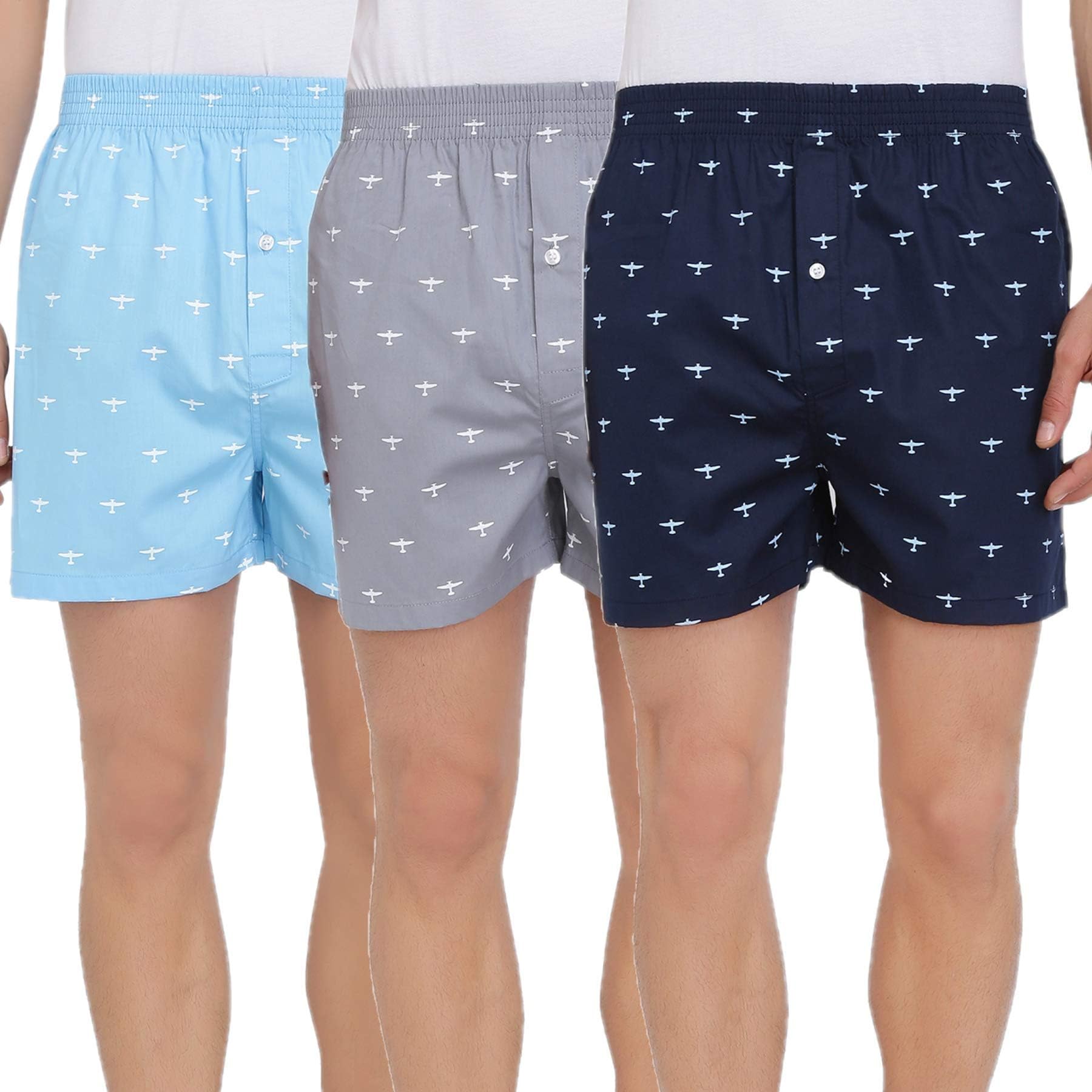 The Cotton Company Men's Cotton Boxers (Pack of 3)