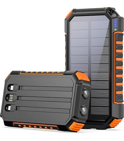 Solar Power Bank Riapow 26800mAh, Solar Charger Fast Charge