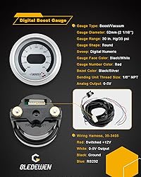 Boost Gauge 52mm(2-1/16"), -30-35psi, Electronic
