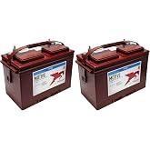 Trojan Battery 27TMX - 12V Flooded Lead Acid Battery, 105 Ah - Ideal for RVs, Marine, and Floor Cleaning Machines | Set of 2
