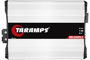 TARAMP'S Taramps MD 5000.1 Amplifier 1 Ohm 5000 Watts RMS MAX, Mosfet Digital Full Range, Crossover Low/High Pass, Bass Boost, Car Audio System, Monoblock 5k, 1 Channel, LED Monitor Indicator, Class D, MD 5k