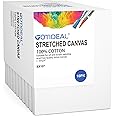 GOTIDEAL Stretched Canvas, 8x10 Inch Set of 10, Primed White - 100% Cotton Artist Canvas Boards for Painting, Acrylic Pouring, Oil Paint Dry & Wet Art Media