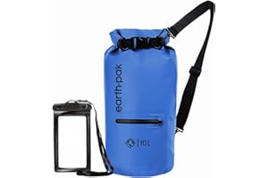 Earth Pak Waterproof Dry Bag with Zippered Pocket - Waterproof Dry Bag Backpack Keeps Gear Dry for Boating, Camping, Fishing, Beach Drybag, Kayak Accessories - Dry Bags Waterproof with Phone Case