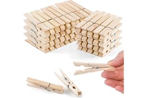 AXIAXOQ 30 PCS Clothes Pins, 2.9 Inch Wooden Clothespins, Heavy Duty Clothes Line Clips for Drying Laundry, Rust Resistant Clothes Clip for Hanging Pictures