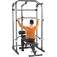 Fitness Reality Squat Rack Combo with Lat Pull-Down and Cable Cross Over Attachment